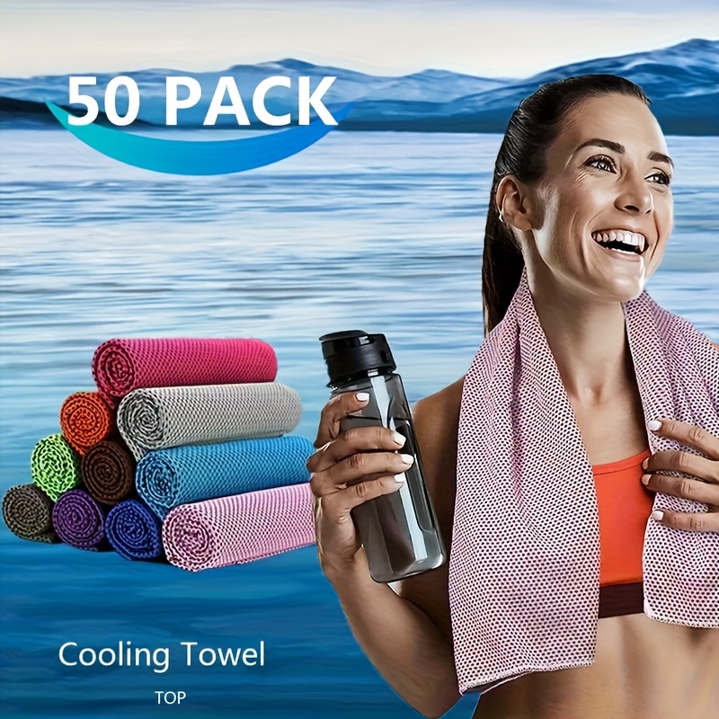 TEMU 10//40/50pcs Breathable Cooling Towel For Workout, Gym, Travel, Yoga, And Outdoor Sports - Stay Cool And Refreshed All Day