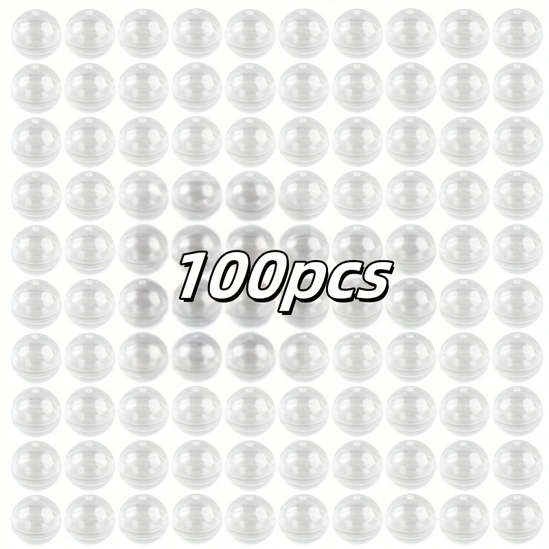 E-shop Geschenk für Sie/Ihn 50/100 Stück Transparente Runde Kapselbälle - Robustes Plastik, Kein Benötigt, Ideal für Osterkörbchen Füller,