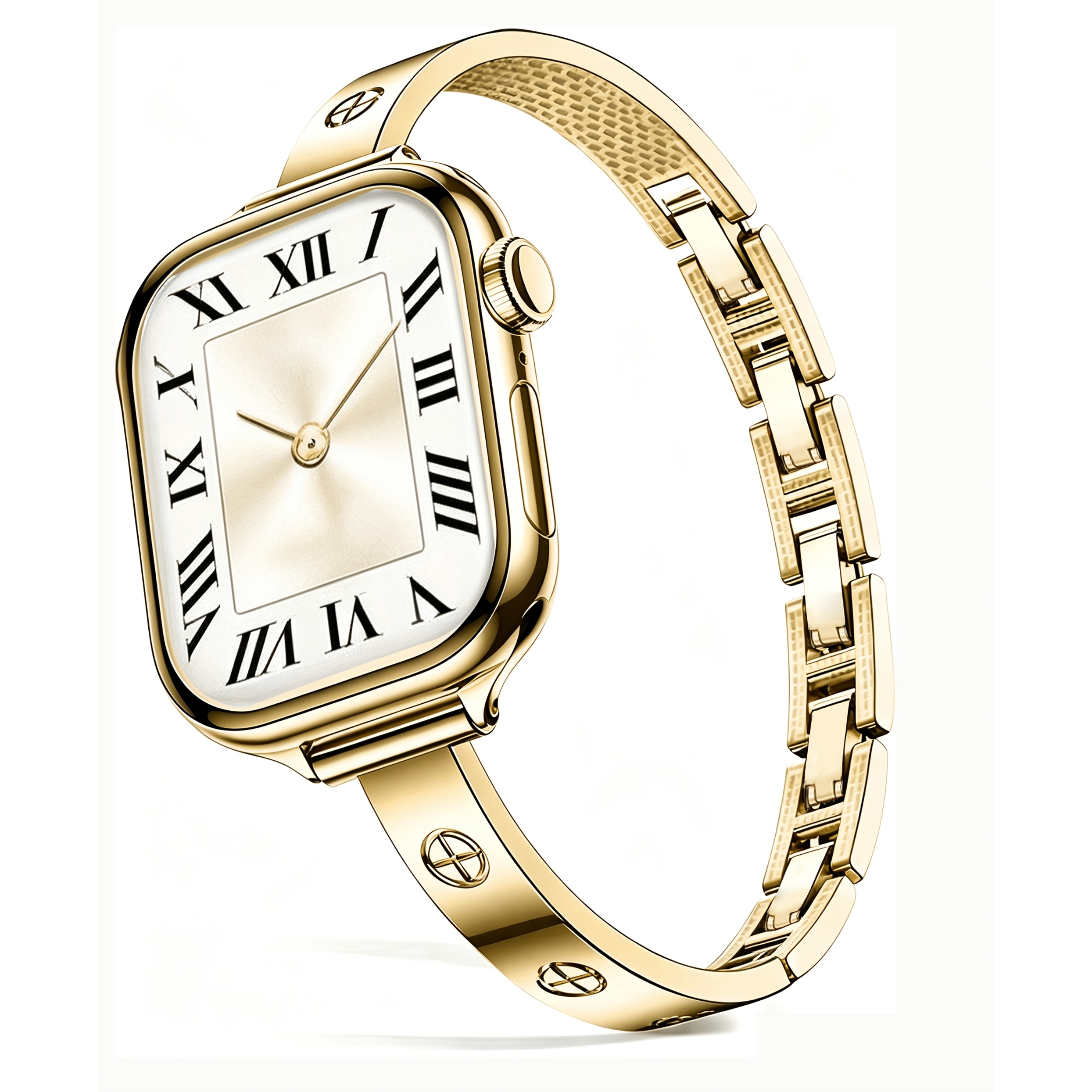 TEMU 1pc Fashion Metal Cross Print Slim For Watch Bands, Compatible With For Watch 38/40/41/42/44/45/46/49mm, Suitable For Watch Series