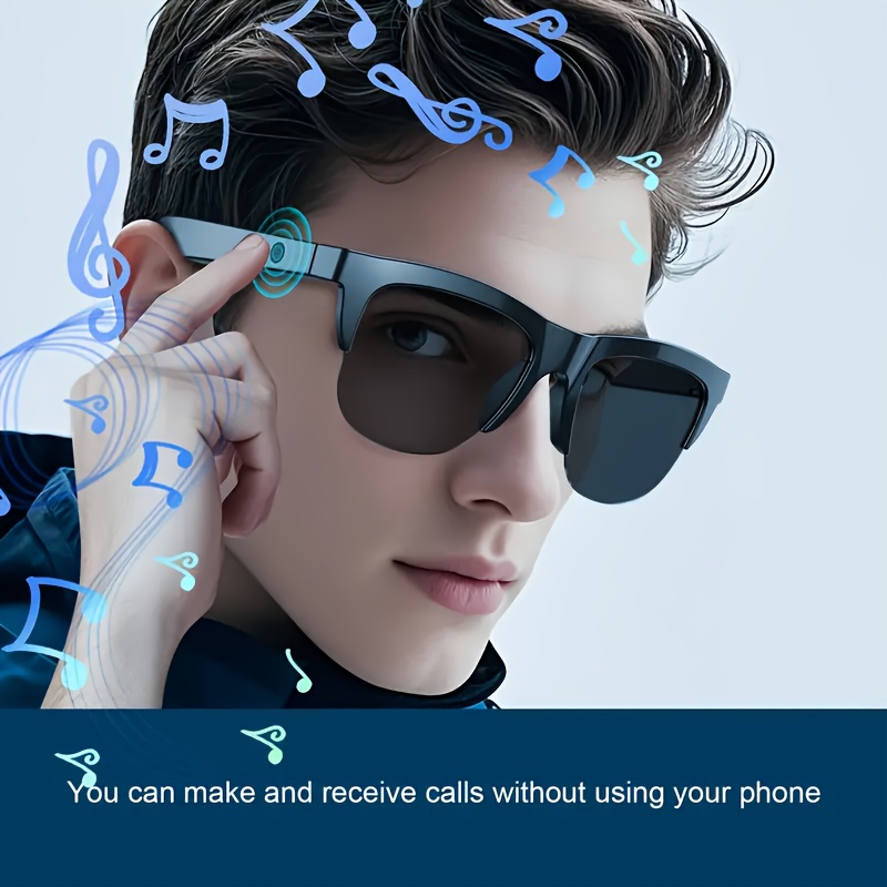 Bluetooth Glasses, Smart Glasses, Bluetooth 5.4, Touch And Voice Control, Open-ear Music Playback, Suitable for Outdoor Activities, Fishing, Sports, And As Gifts for Family And Friends, Perfect for Christmas, Halloween, Thanksgiving, And Christmas