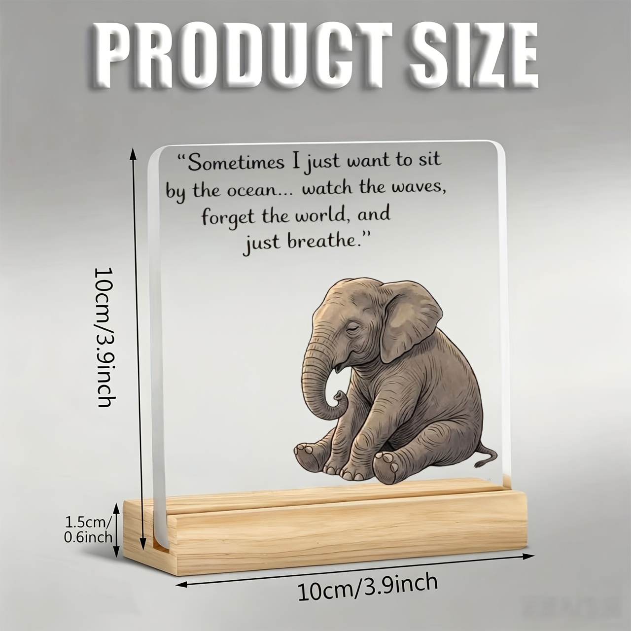 TEMU 1pc Acrylic Desktop Decoration Stand And Inspirational Text Paperweight, Desktop Decoration, Suitable For Work, Study, Bar Top Placement,