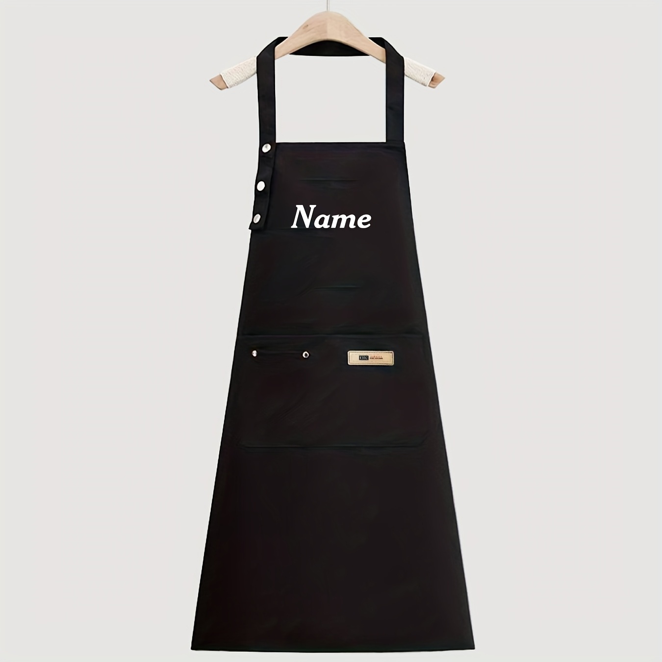 TEMU Custom Name Apron, High Quality And Kitchen Apron With Pockets, Adjustable Neck Strap For Men And Women, Personalized Apron For Cooking, Baking,