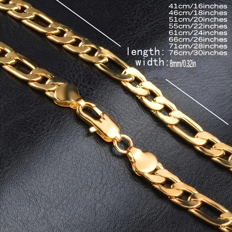 A Stylish 304 Stainless Steel Necklace, Plated with 14K Golden. The Thick Chain Is Suitable for Both Men And Women. This Trendy Golden Accessory Is An Ideal Gift for Any Gender, Especially Perfect for Father's Day Or Mother's Day.