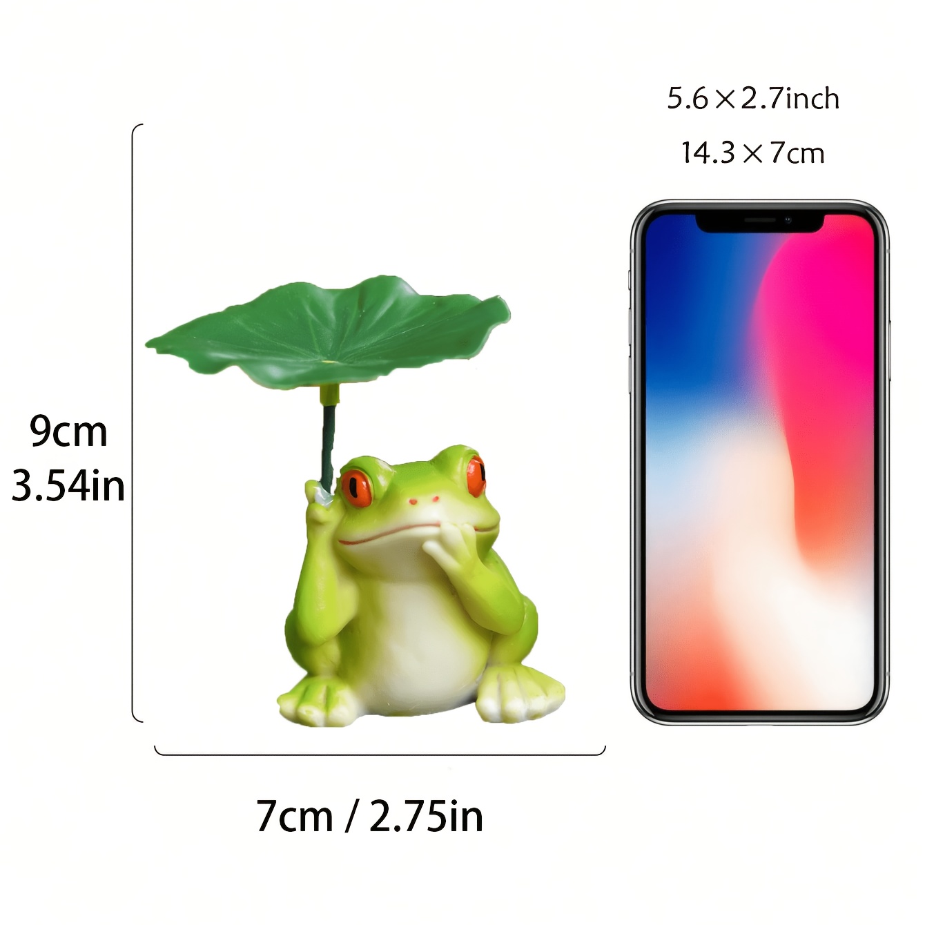TEMU 1pc Outdoor Umbrella Frog Figurine / Creative Fish Tank Ornament / Resin Sculpture / Fun Gardening Gift For Friend