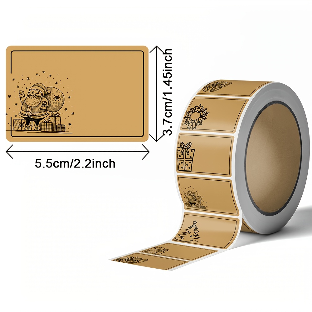 TEMU Paper Roll Stickers, 300 Sheets/roll, Single Sticker Size 5.5cm X 3.7cm, Christmas-themed Stickers, Suitable For Decorating Greeting Cards And