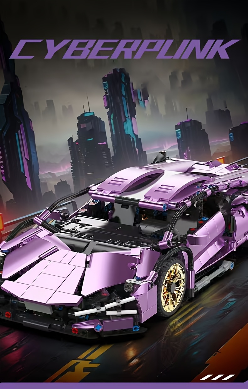 Building Block Car Model Set, Made Of ABS Material, Easy To Assemble, Perfect Gift For Birthdays, Christmas, Halloween, Thanksgiving, New Year, And Parties, Suitable For Age 14 +