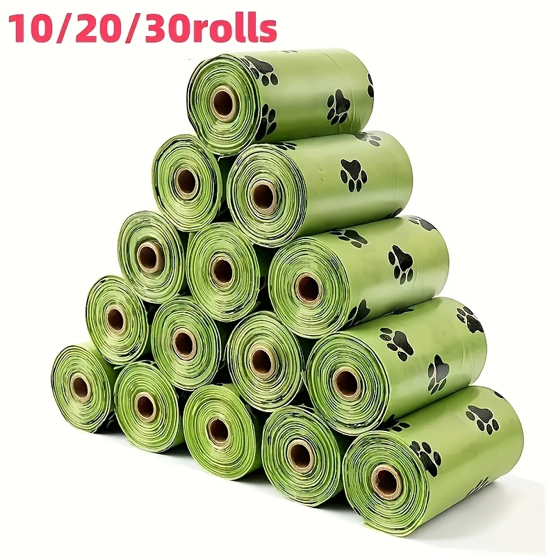 

30 Rolls Super Dog Poop Bags - Leak-proof, Pet Waste Bags With Paw For Easy , Green With Black , 10/ Roll Options, Poop Bags For Dogs