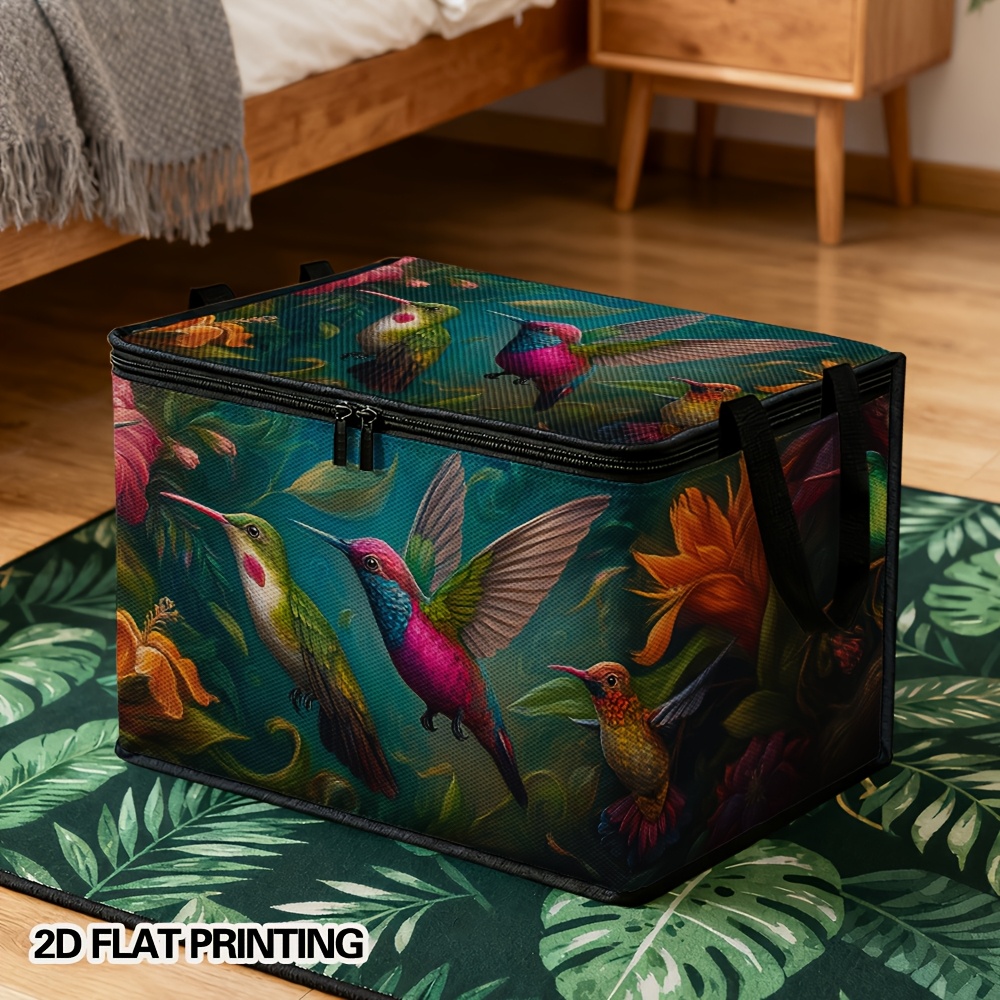 TEMU Boîte de rangement 1 pièce avec couvercle, motif de jardin et coloré, grande , plusieurs tailles disponibles, convient pour boîtes de rangement