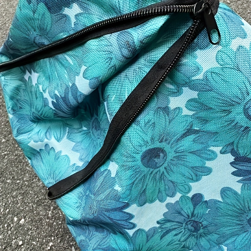 1pc Durable Oxford Fabric Shopping Trolley Bag with Wheels - Foldable, Washable, Multi-Functional Non-Woven Tote, Lightweight, Portable, Waterproof, Shatterproof, Rectangular Grocery and Storage Carryall