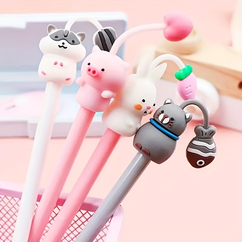 

8pcs Creative Cartoon Cute Pet Paradise, Black Gel Pen For Gifts For Friends Birthday, Holiday
