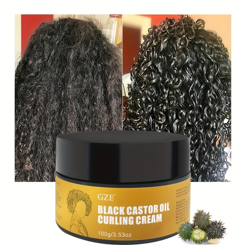 

Black Castor Oil Curling Cream, Defining Cream, Enhances Waves And Curls While Adding Definition Father's Day Gift
