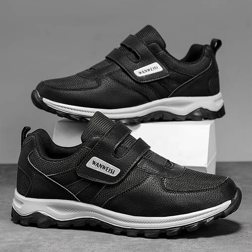 new mens outdoor casual sneakers with mesh breathable fabric adjustable straps loose and lightweight casual shoes for middle aged and elderly suitable for people with feet high insteps and who with putting