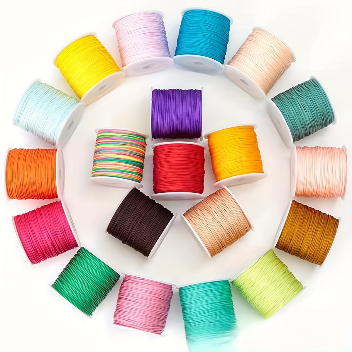 

1pc 0.8mm Multicolor Thread, 45m/1771in Each Roll, Knot Thread For Diy Bracelet, Lace Crafting, Braiding Rope, Tassel And Beaded Jewelry Making