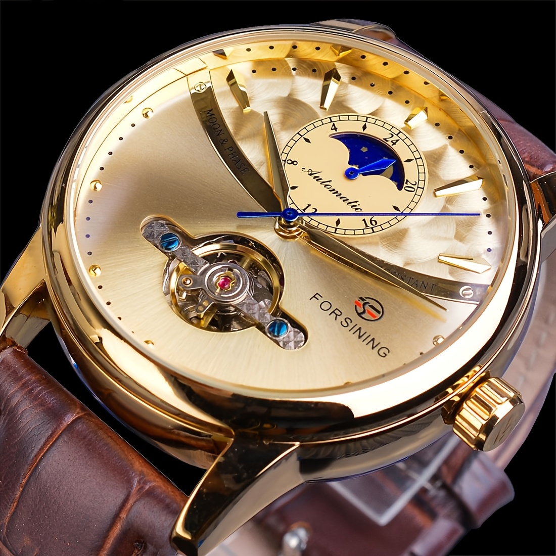 Men's Mechanical Watch, Comfortable Casual Tourbillon Wristwatch, For Gifts, Without Battery