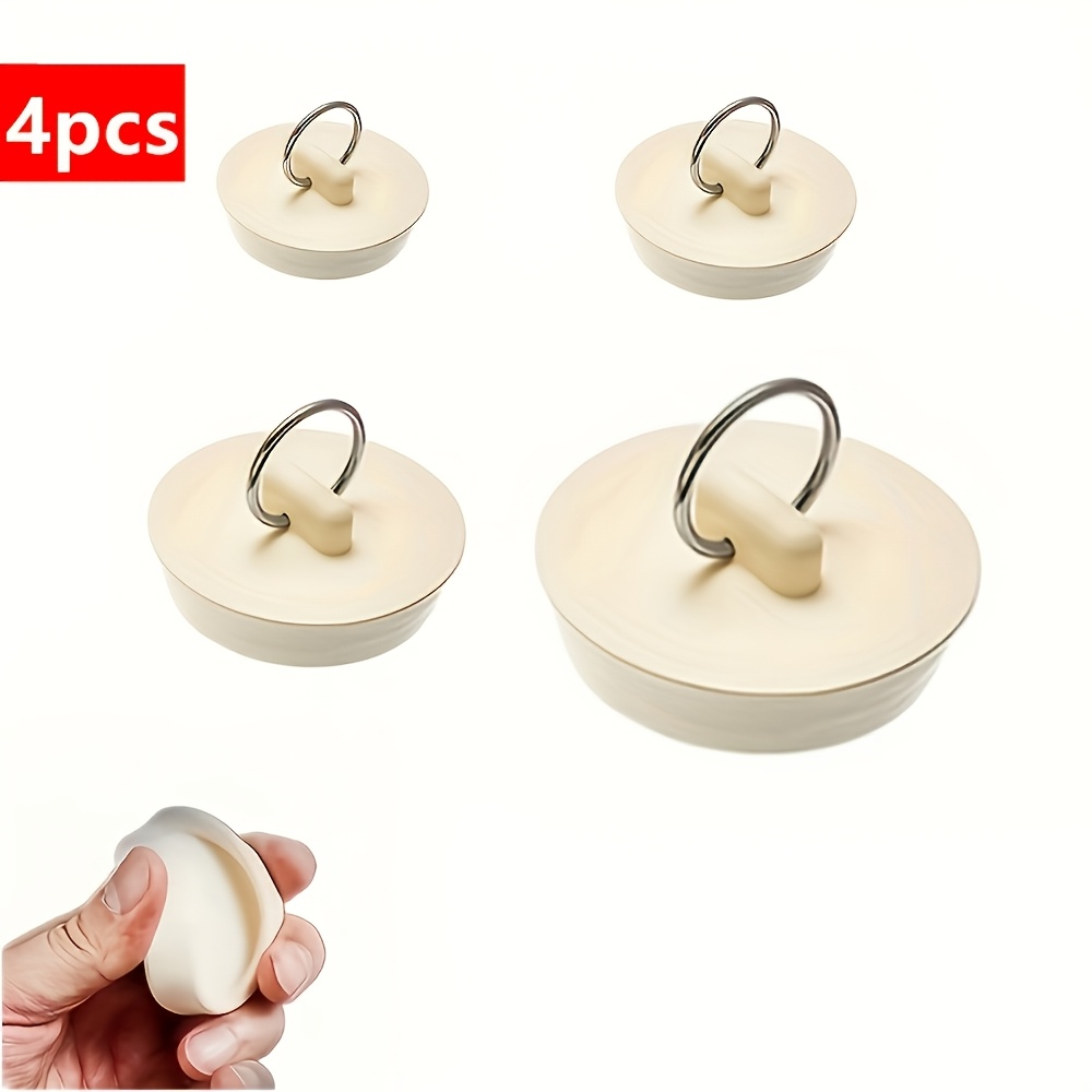 4pcs 4 Sizes Sink Plug, Kitchen Bathtub Floor Drain Cover, Drain Plug, Bathtub Plug
