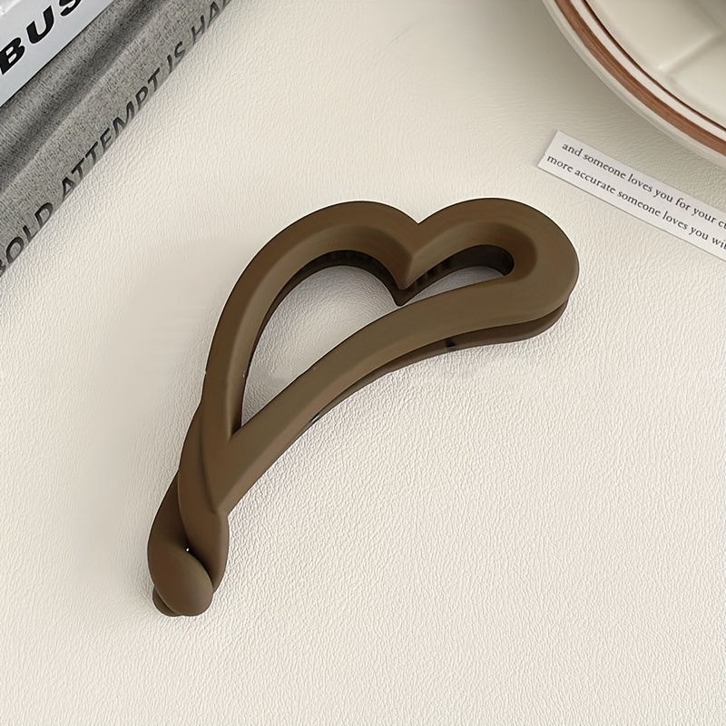 E-shop Elegante Minimalistische Herzförmige Haarklammer, Einfarbige Kunststoff-Bananengreifer für Hohe Pferdeschwänze, Modisches Haaraccessoire für