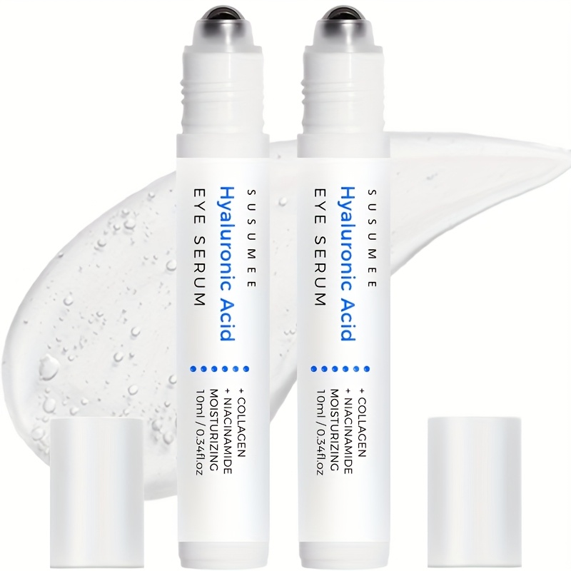 Image of 2pcs Of Susumee Hyaluronic Roller , Containing Niacinamide And Collagen, Suitable For Home/travel Use, Alcohol-free, 10ml/0.34fl.oz Each