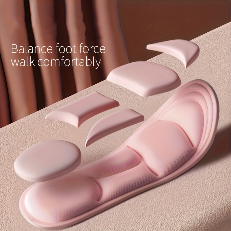 1pair Memory Foam 5D Sport Insoles For Shoes, Women Men Breathable Cushion Running Insoles, Feet Care Insoles