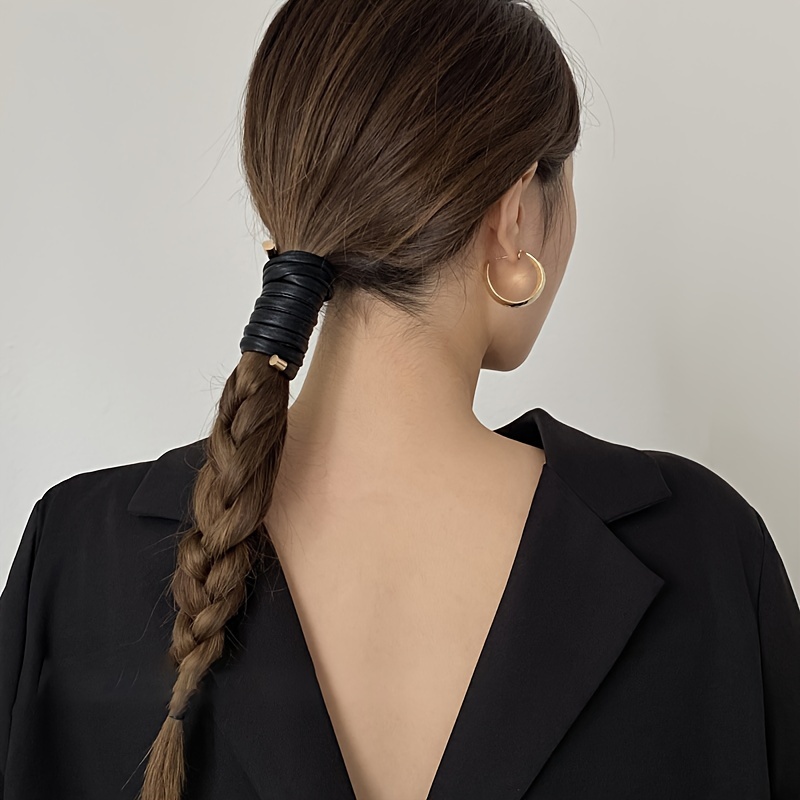 A Daily Fashion Versatile Faux Leather Hair Tie Hair Styling Tool