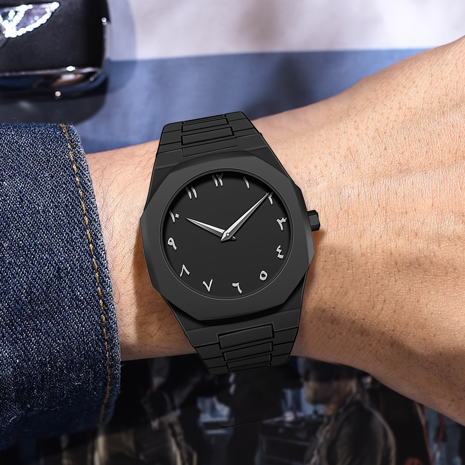 mens   watch with arabic indian dial quartz non rechargeable battery plastic strap casual and trendy   for everyday use casual accessory minimalist watch quartz movement 11