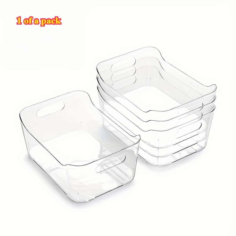 

Clear Plastic Storage Basket - Small Pet Organizer For Cosmetics, , Makeup Masks & More - Vanity, Desk, And Fridge Organization, Storage Bins For Home Organization