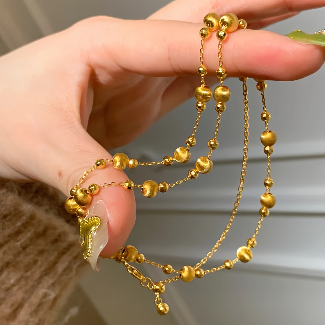 TEMU Bracelet et collier empilables pour femmes, double usage, rétro français, œil de chat étincelant, plaqué or