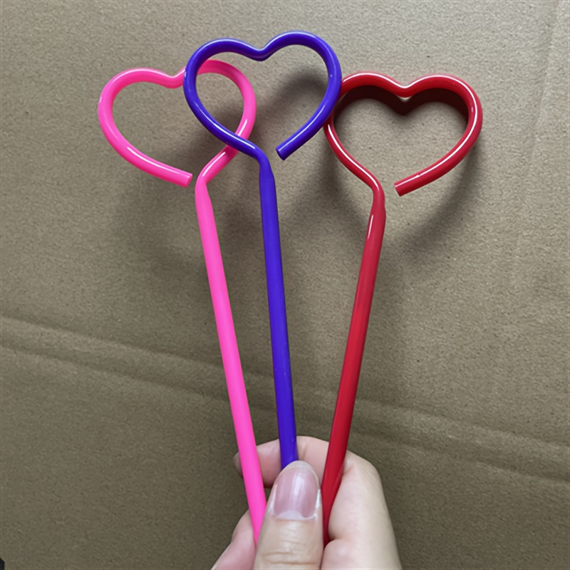 

9pcs Valentine's Day Heart-shaped Pens, Medium Point, Lightweight Plastic , Assorted Colors, For School And Office, Couples Gift