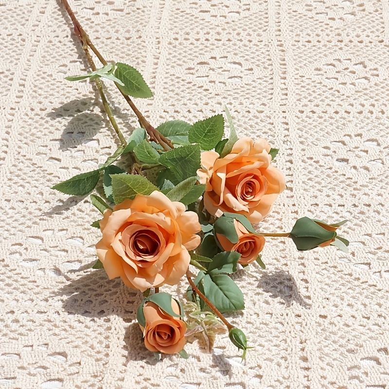 TEMU 1 Bundle Rose Artificial Flower, For Home Decor, Outdoor Decor, House Decoration, Photography Background, Photo Booth Props, Picnic Party