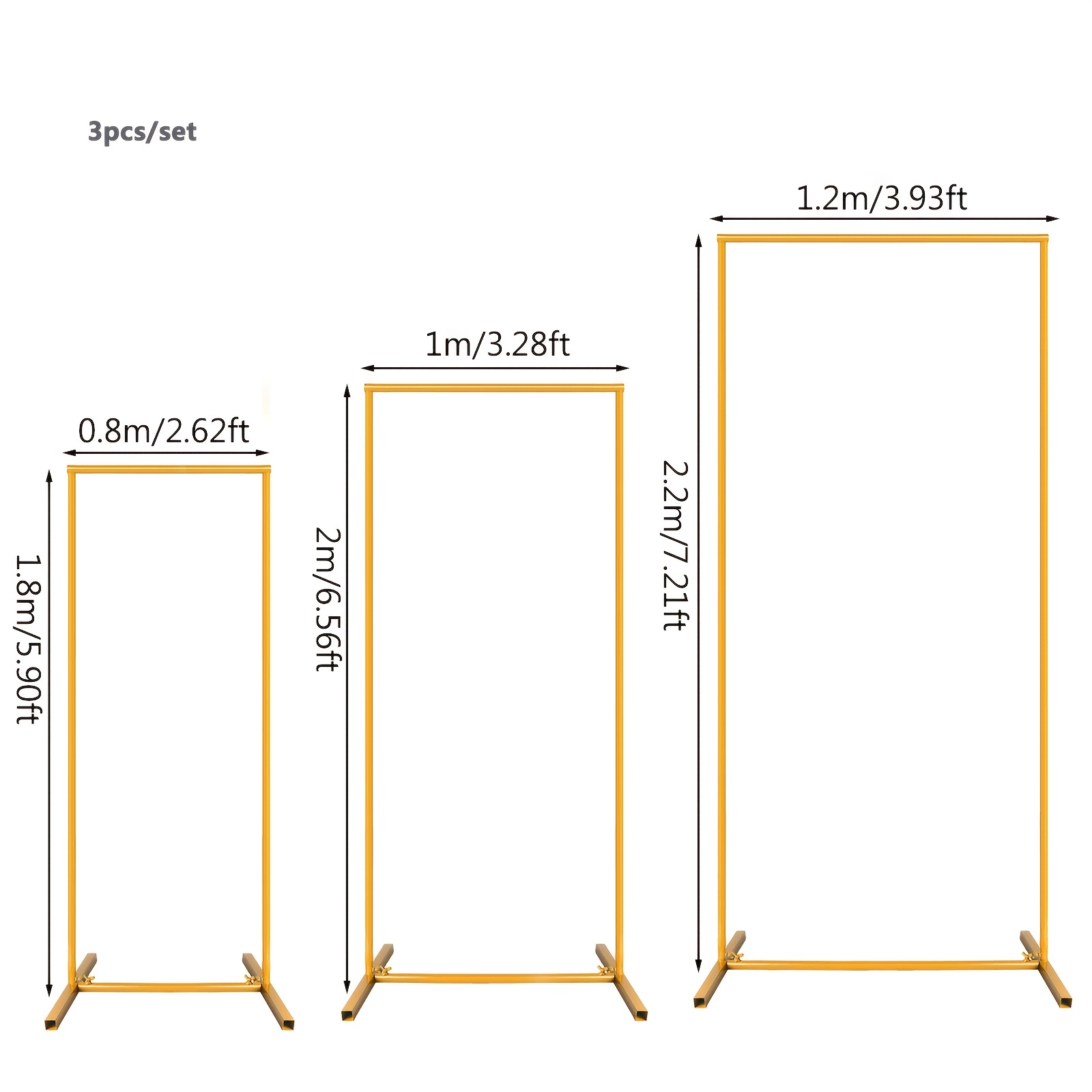 3pcs/set Stand, For Weddings, Valentine's Day, Bridal Showers, Christmas, Birthday Parties, Decorate Balloons, Flowers, Plants, Tulle Garlands, 0.8x1.8m And 1x2m 2x2.2m