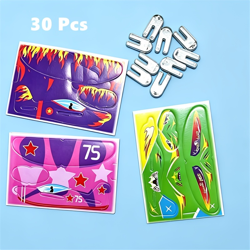 TEMU Set di 30 pezzi di puzzle modellini di aerei 3D mini con motivi casuali, un giocattolo per feste a tema per bambini perfettamente a feste a tema