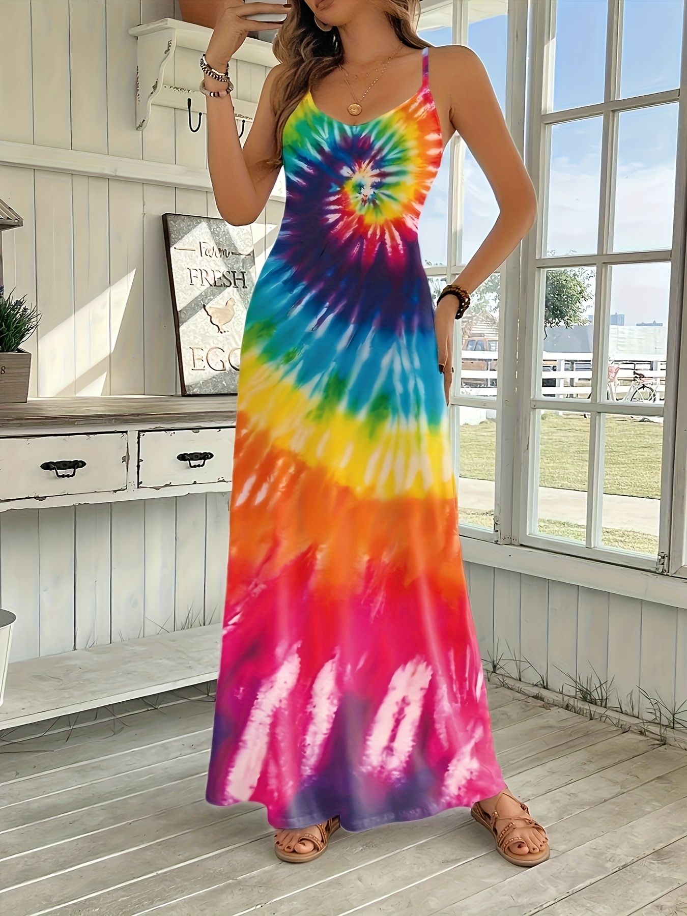 tie dye dress for women sold on Temu United States
