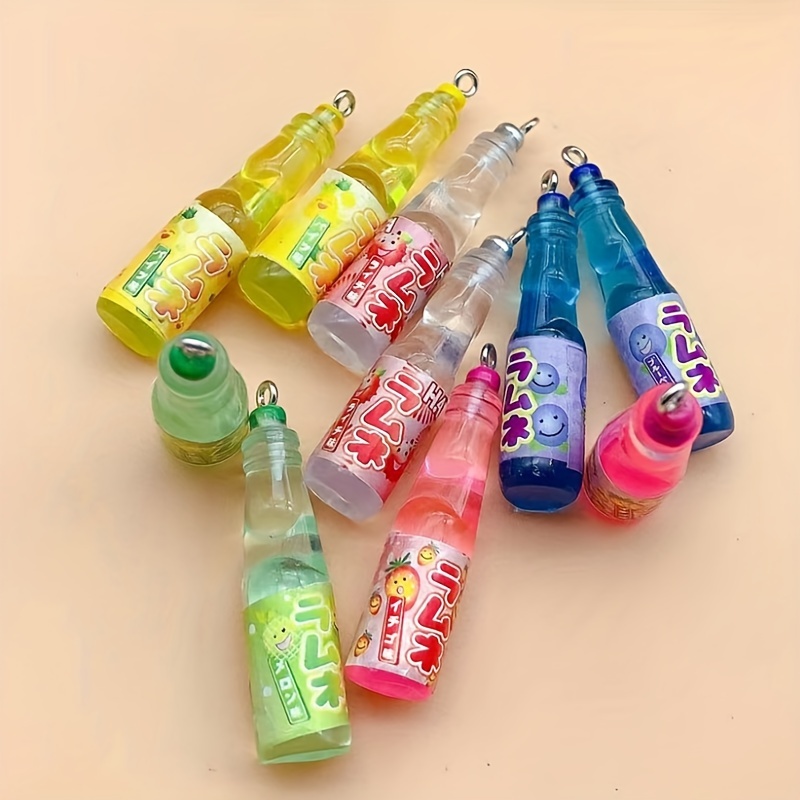 

10pcs Miniature & Lemonade Bottle Charms - Resin Pendants For Jewelry, Shoes & Watch Accessories