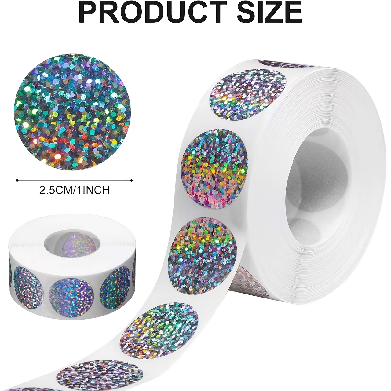 TEMU 600pcs 1-inch Scratch-off Stickers, Shimmering Glitter Scratch-off Labels, Self-adhesive Round Stickers For , Parties