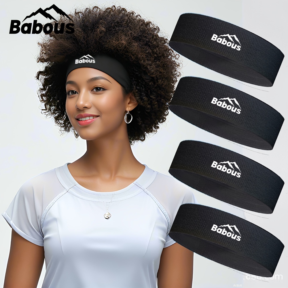 

2pcs/4pcs Babous Sports Headbands - Unisex Polyester Knit Fabric Athletic Hairbands, Breathable & Moisture-wicking, Suitable For Running, Yoga & Gym Workouts - All-season Accessory