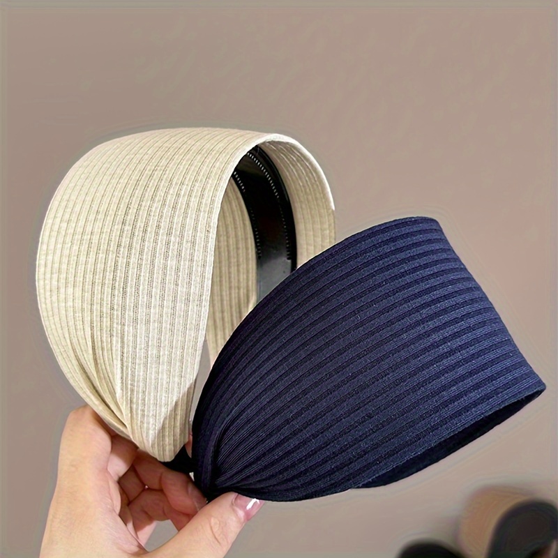 2pcs Retro High-quality Hairband Set, Simple And Versatile Wide-brimmed Sports-inspired Headbands For Women