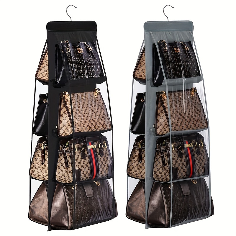 

1pc 6/8 Pockets Hanging Bag Organizer, Wardrobe Storage Bag, Household Hanging Rack & Holder