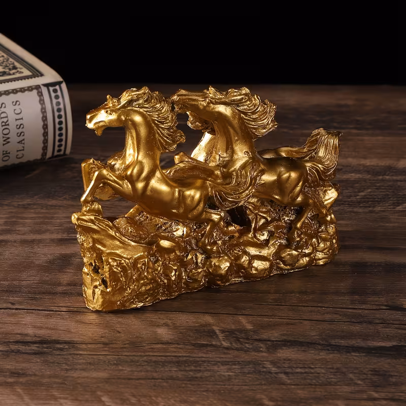a decorative resin piece featuring three magnificent horses Product details 0