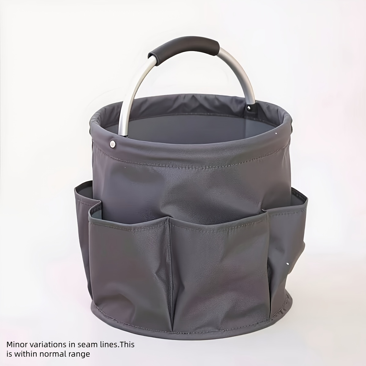 TEMU Wongirl Foldable Storage Basket With Handle & Multiple Pockets - Portable Collapsible Suitable For Picnic, Laundry, Toiletries, Camping Gear,