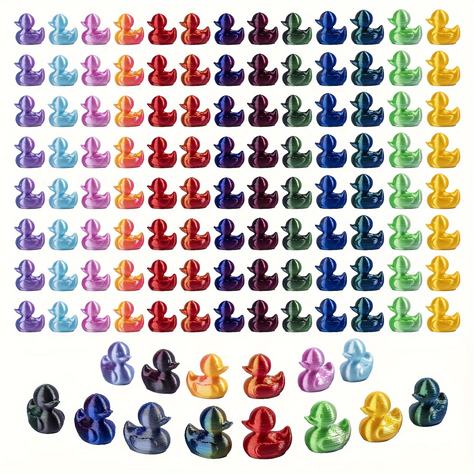 

30/ Pack Mini Quacking Duck Statues, Assorted Colors, Classic 3d Printed Pendants, Plastic, No Electricity Needed, Ideal For Home Decor, Bathroom, Pool, Or Fun Hide And Games