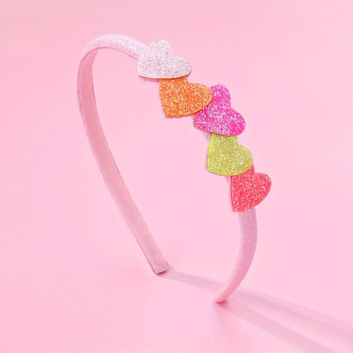 TEMU 1pc Dressy Heart Pattern Headband For Teens, Knit Fabric With Plastic Accents, Material, Perfect Gift For Girls Aged 15+