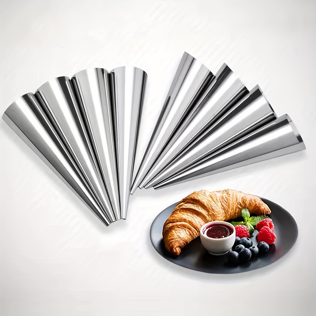 Stainless Steel Cream Horn Molds Cone Shaped Danish Pastry - Temu