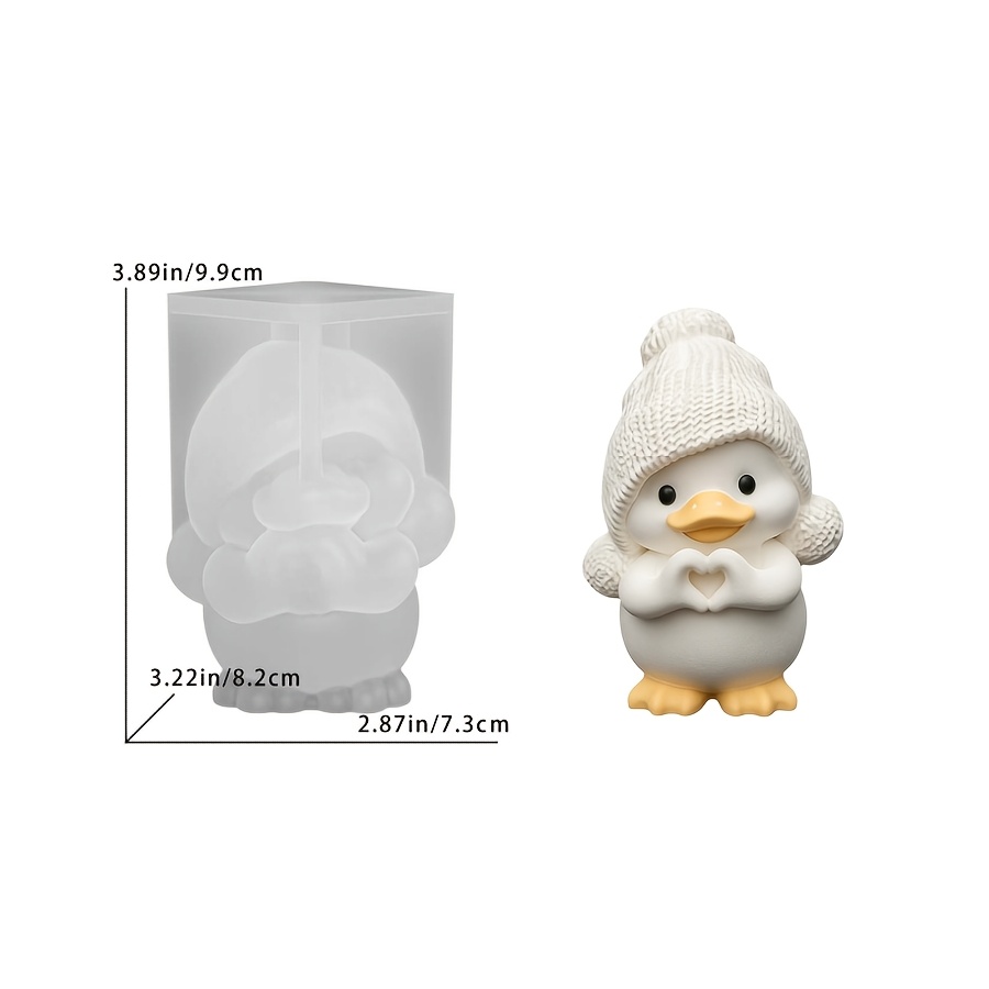 TEMU Clay Molds, Love For Duck Silicone Molds, Suitable For Crafts, Epoxy Resin Molds, Clear Details And Easy Demolding, High Flexibility And Easy
