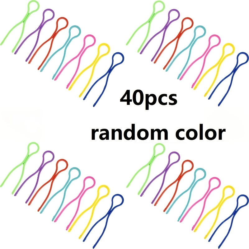 TEMU Juego de 40 piezas de pinzas de de de plástico anticaídas con cabeza roscada - Pinza de hilo de de de color aleatorio, pinza de fijación de