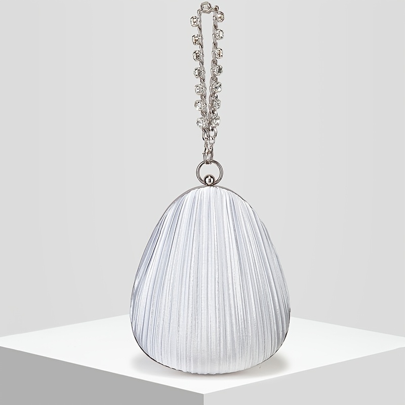 TEMU New Women's Satin Pleated Evening Bag Bridal Wedding Bag Banquet Versatile Handbag Crossbody Bag Wedding Bag, Ideal For Weddings, Conferences,