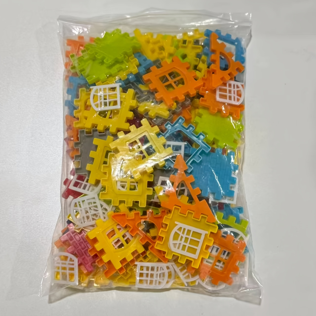 TEMU Ensemble de 140 pièces de blocs de construction éducatifs, et couleurs aléatoires, grands blocs de construction de maison, jouets de puzzle STEM
