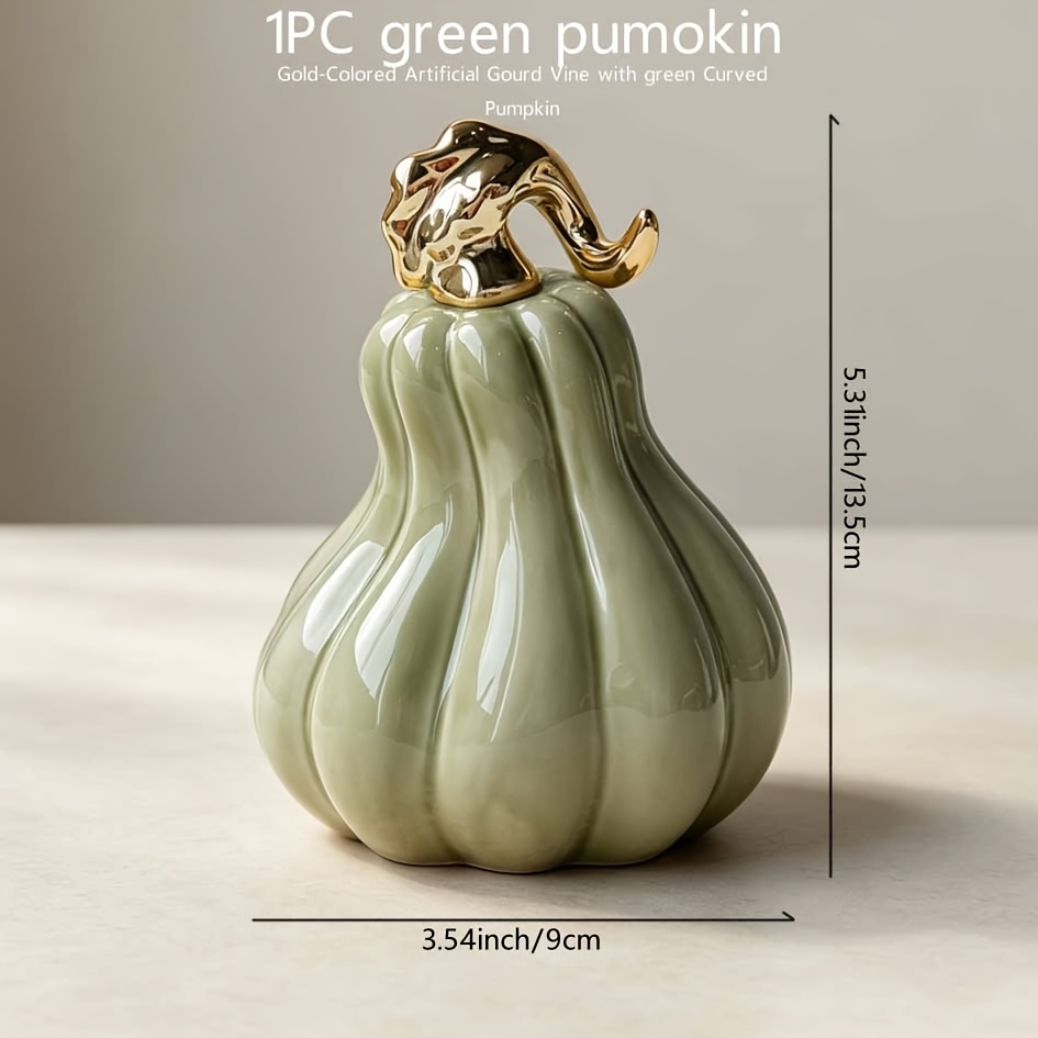 TEMU Autumn Halloween Ceramic Pumpkin , 2 Styles With From, Perfect For Decorating Table, Halloween Decor, Or Everyday , A Full Holiday Atmosphere, A