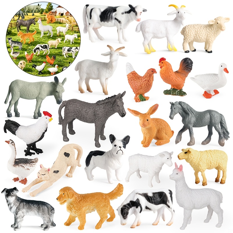 21pcs Mini Farm Animal Model Set