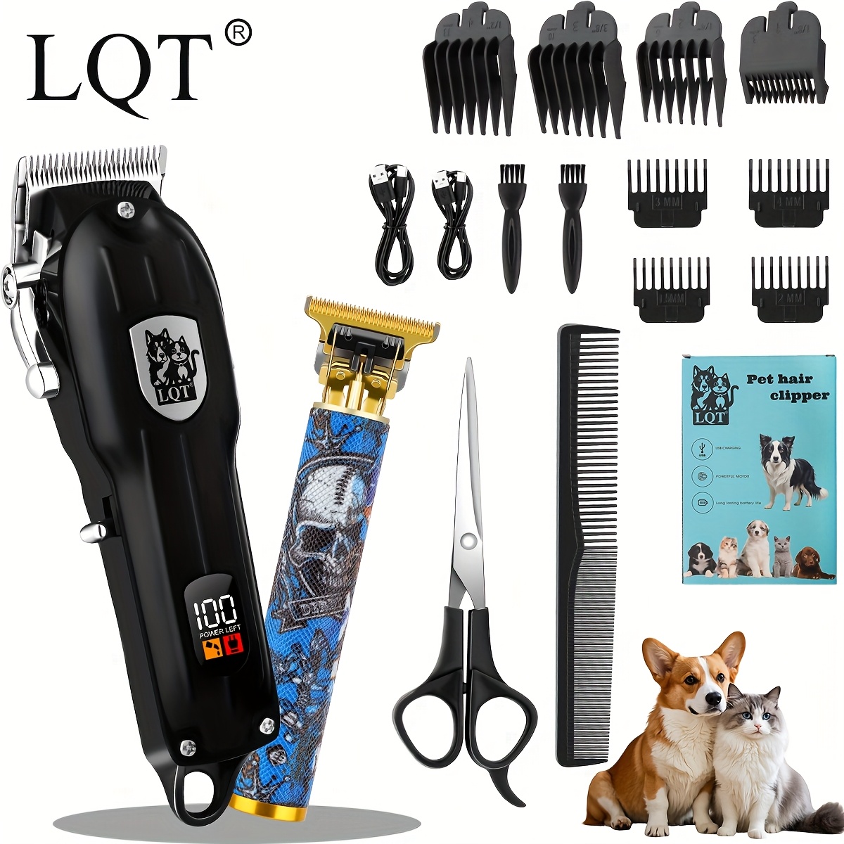 cortapelos mascotas carga usb cuchillas afiladas duraderas Temu