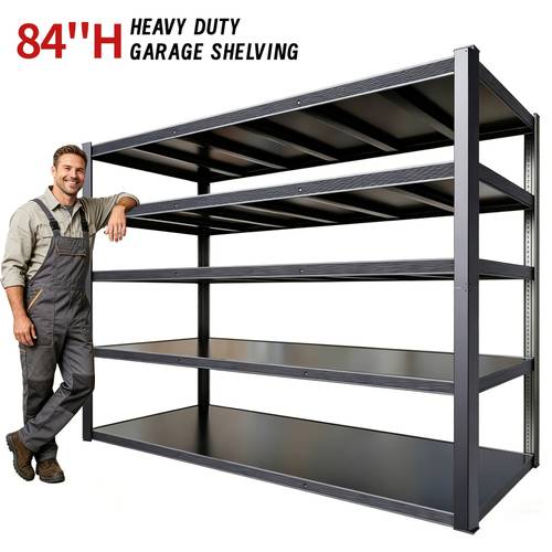 item picture 5 tier heavy duty metal shelving unit 3300 lbs load capacity adjustable storage rack 55 w x 24 d x 84 h garage organizer easy to assemble utility shelf utility shelves