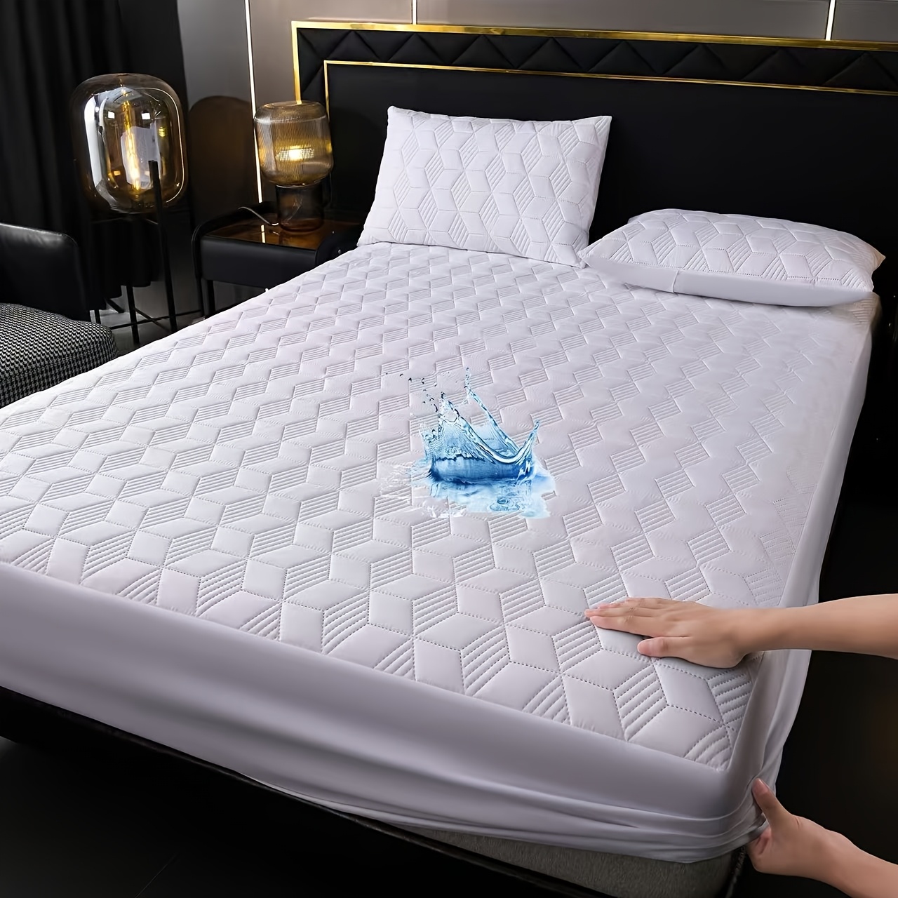 TEMU 1pc High Quality Mattress Protector, Quiet Elastic Fitted Sheet, Simple Thickened Mattress Cover, Single Size 11.8 Inches High, Multiple Sizes